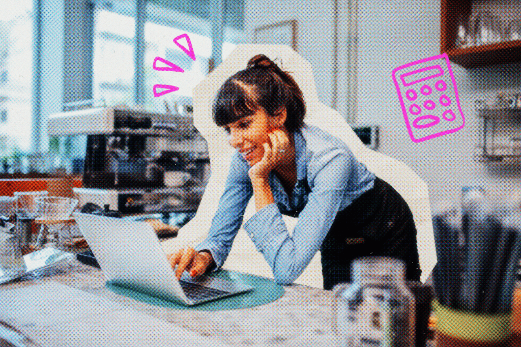 Business owner working on her finances on her laptop.