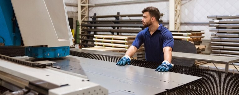 Sheet metal worker using press