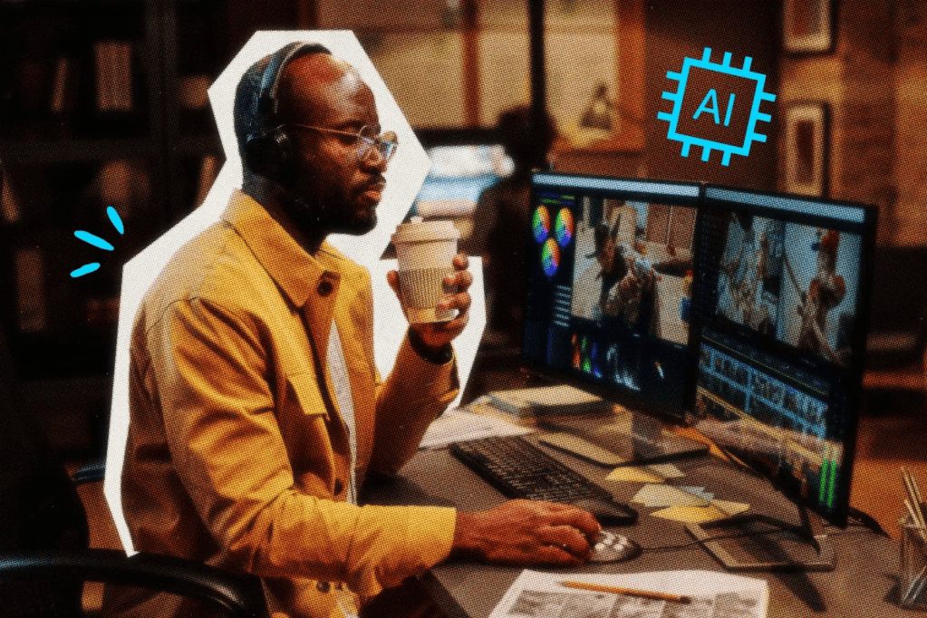 Business owner working on a computer