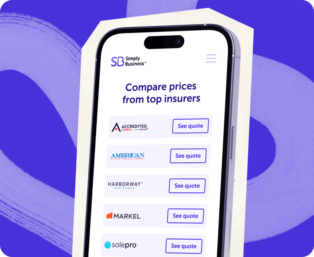 mobile phone screen with insurance quotes