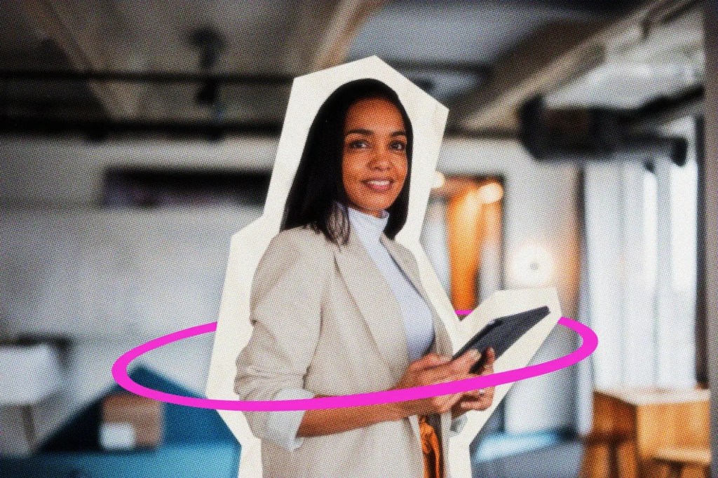 IT consultant holding a tablet device.