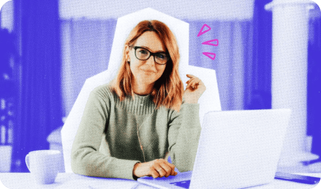 A woman working on her laptop