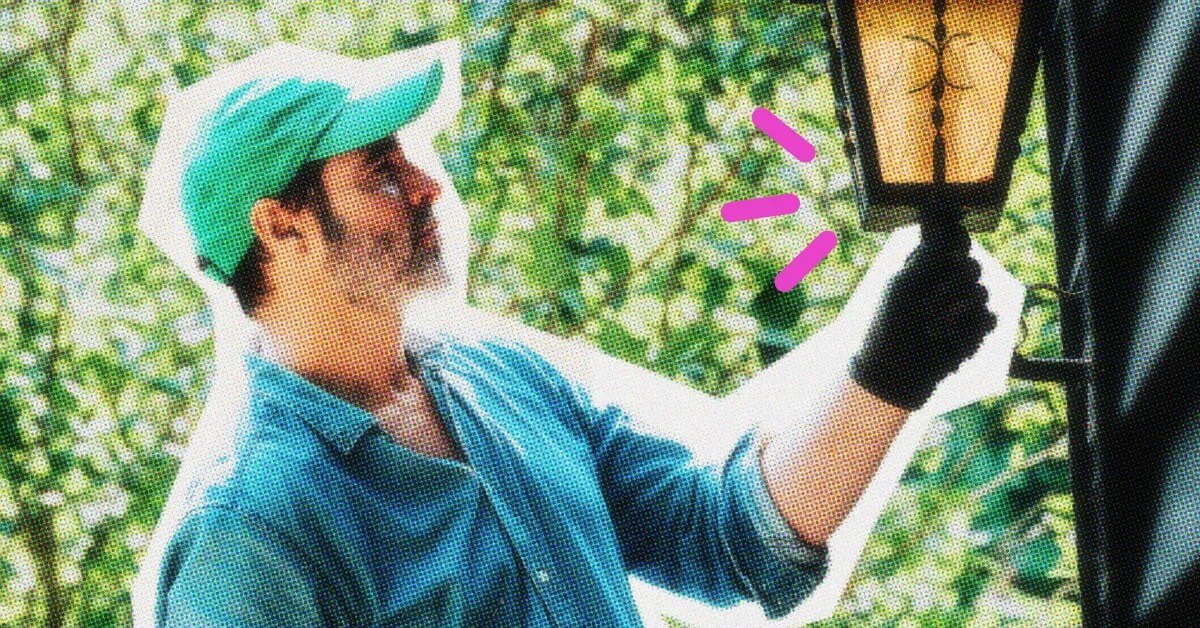 handyman fixing light