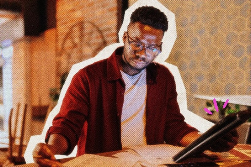Small business owner working on his 2025 taxes