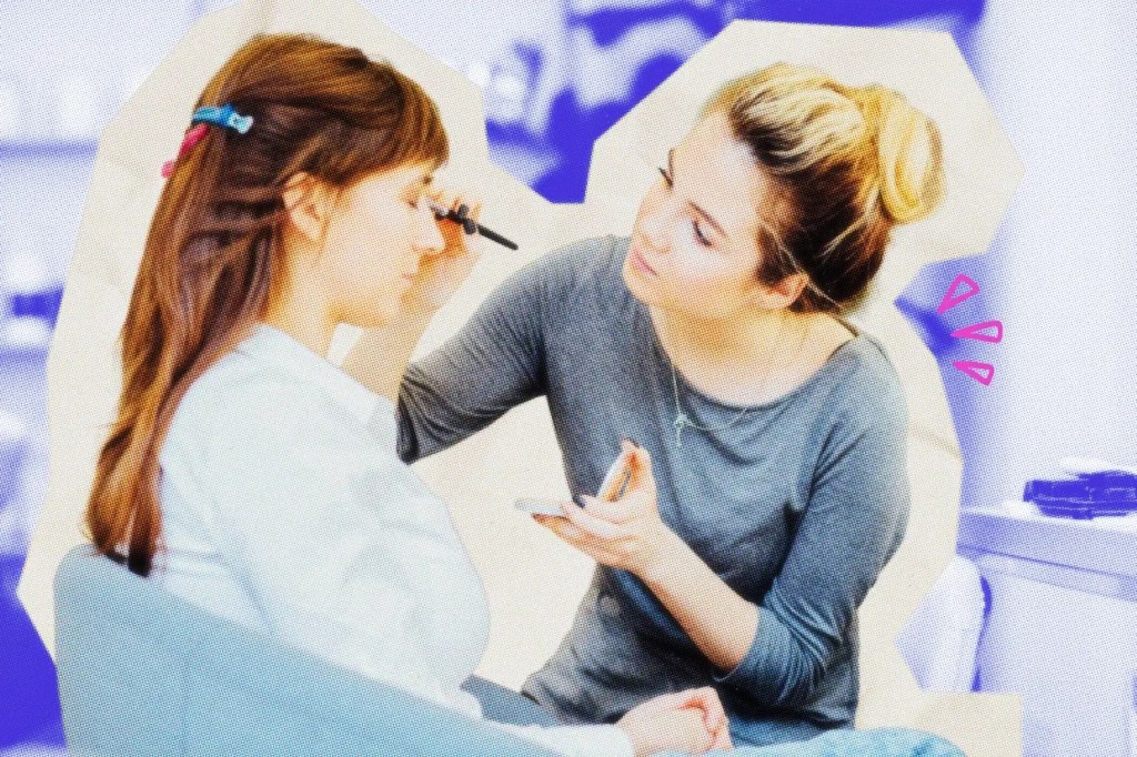Beautician working on a client